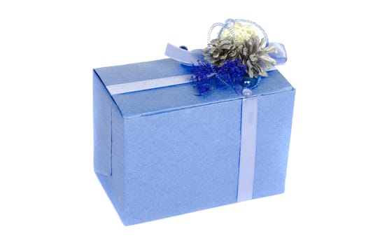blue gift box isolated on a white background