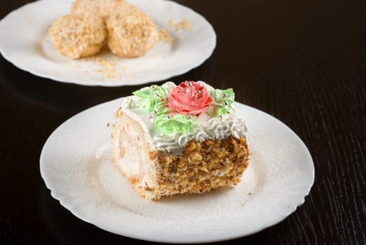 fresh baked cupcake on a wooden table