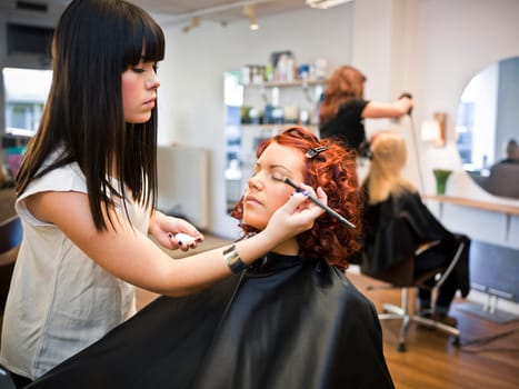 Make-up situation in a Beauty spa