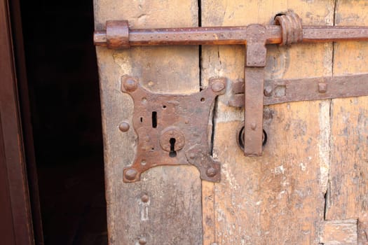 Old lock on a historic door