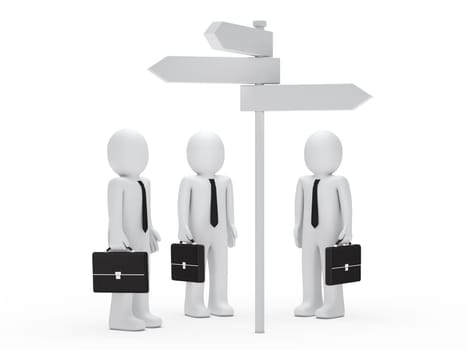 3d business man team  before choice