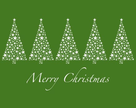 Christmas tree green from stars and text