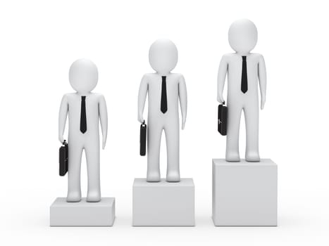 3d business man stand on a box