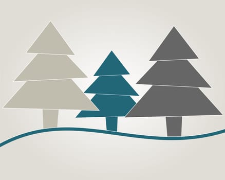 Christmas tree blue gray abstract blue ribbom