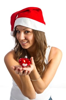 Beautiful Young Happy Christmas Woman