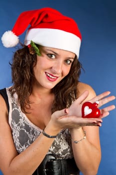 Beautiful Young Happy Christmas Woman