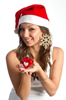 Beautiful Young Happy Christmas Woman