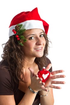 Beautiful Young Happy Christmas Woman