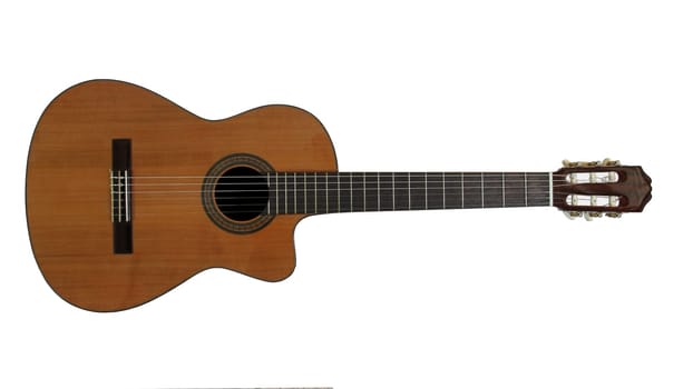Profile of a classical guitar with a cutaway