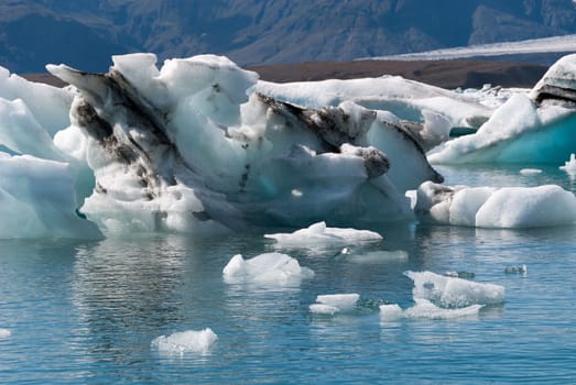 Jokulsarlon icebergs on the lake in Iceland