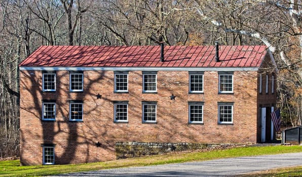 An old Blacksmith Shop in Allaire Village, New Jersey. The shop was constructed in 1836. Allaire village was a bog iron industry town in New Jersey during the early 19th century.