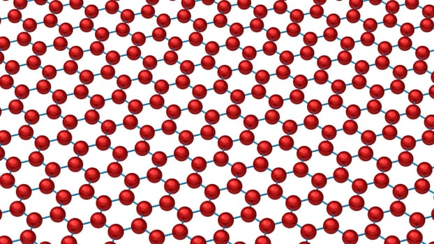 Graphene model hexagonal crystal lattice 3d render on white