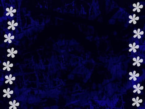 Blue background with flowers