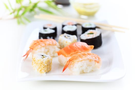 Japanese sushi food shot setting