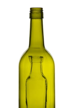 Empty distorted bottles isolated on white background