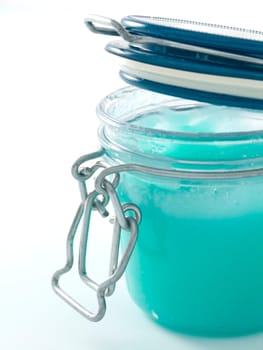 close-up of jar of glass with Peeling