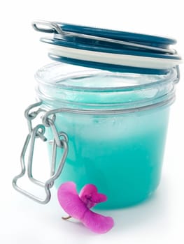 close-up of jar of glass with Peeling