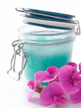 close-up of jar of glass with Peeling