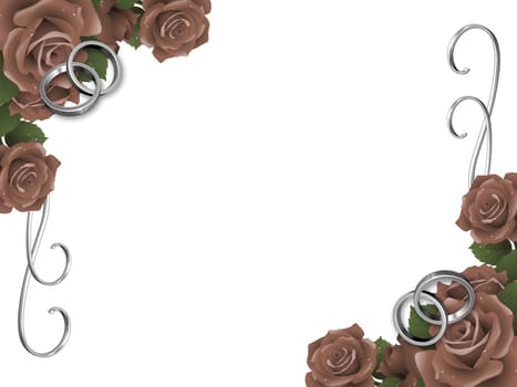 wedding rings and roses