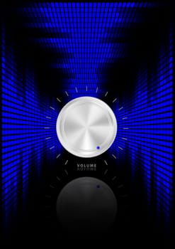 Party Background - Equalizer in Shades of Blue and Volume Knob