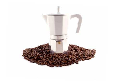 traditional vacuum coffee maker "Little Man"" isolated on white"