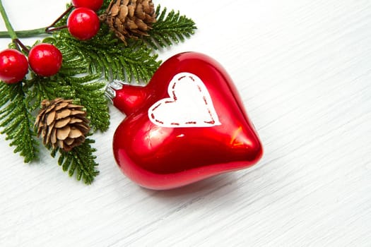 christmas decoration on wooden table