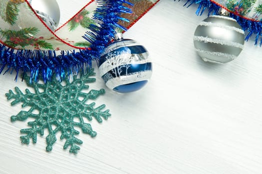 christmas decoration on wooden table