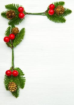 christmas decoration on wooden table