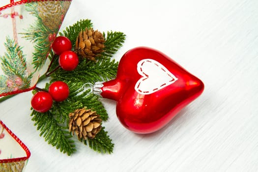 christmas decoration on wooden table
