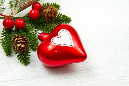 christmas decoration on wooden table