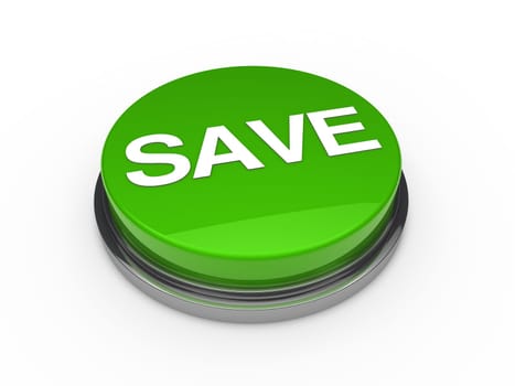 3d button green chrome save white text