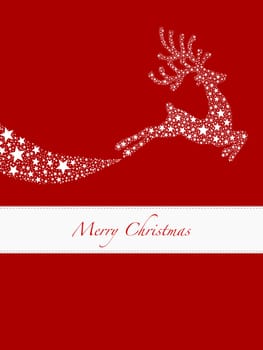 reindeer white from stars flying on background