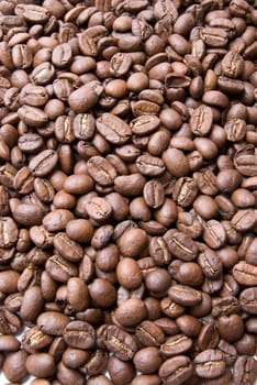 Close up of group coffee beans