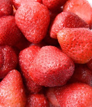 Ripe red strawberry patterned background material