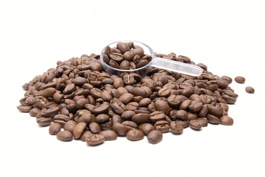 Coffee beans isolated on white