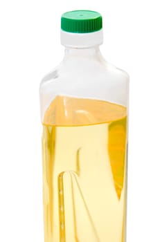 Bottle of sunflower oil isolated on the white
