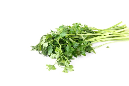 fresh herbs isolated on white