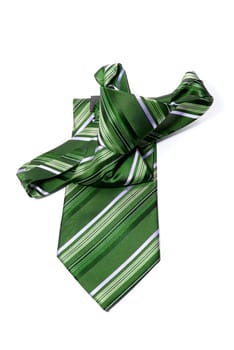 green checkered man&#039 s necktie on white background
