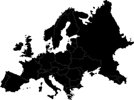 Abstract europe vector map on white