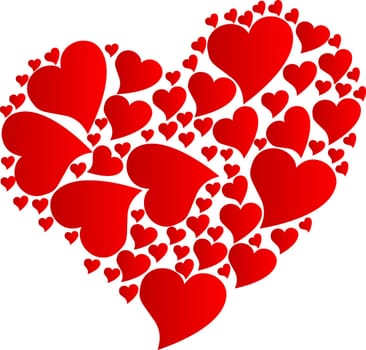 Vector illustration of hearts