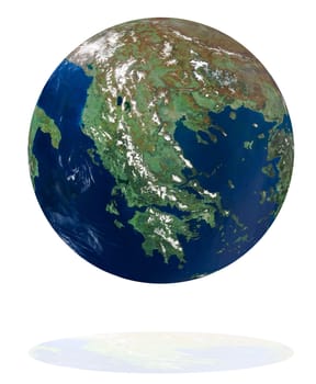 Greece on the Earth planet. Data source: Nasa