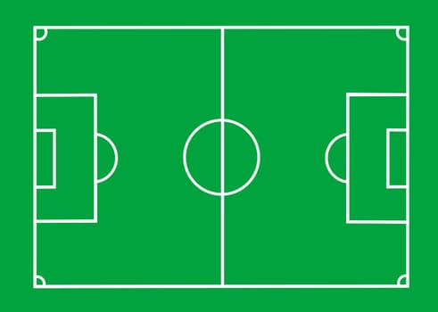 Vector Soccer field with lines on green