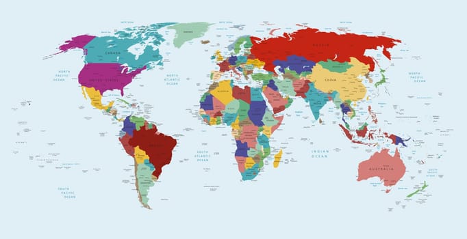 Vector political map of the world