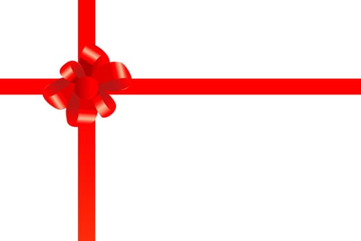 vector red bow on white