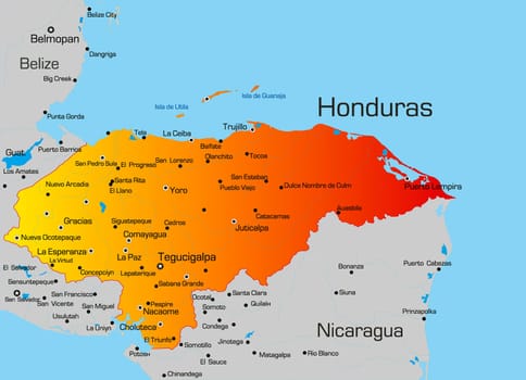 Vector color map of Honduras country