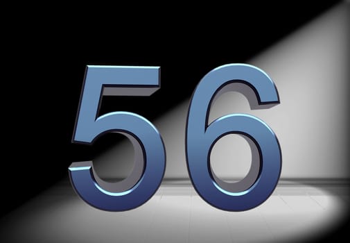 blue number in spotlight