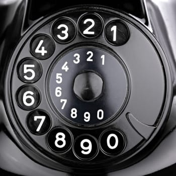 Dial of an old telephone.