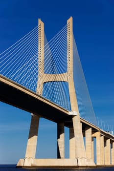 part of Vasco da Gama bridge in Lisbon