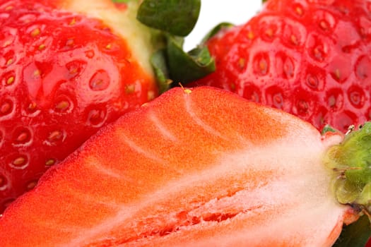 Fresh strawberries in macro shot