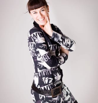 young beautiful friendly woman smiling over a neutral background